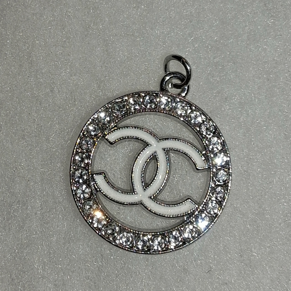 Silver & White Enamel Charm